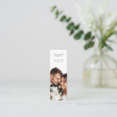 Chic Minimalist Wedding Favor Mini Bookmark Card スキニー名刺 (スタンド正面)