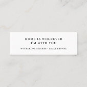 Chic Minimalist Wedding Favor Mini Bookmark Card スキニー名刺 (裏面)