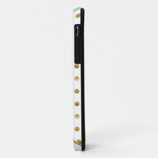 Chic Mint and Gold Polka Dots  Case-Mate iPhoneケース (裏面/左)