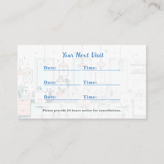 Chic Mint Blue Hair Salon Appointment Card & 名刺 (裏面)