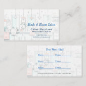 Chic Mint Blue Hair Salon Appointment Card & 名刺 (正面/裏面)