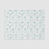 Chic Mint White Floral Wedding 薄葉紙 (正面)