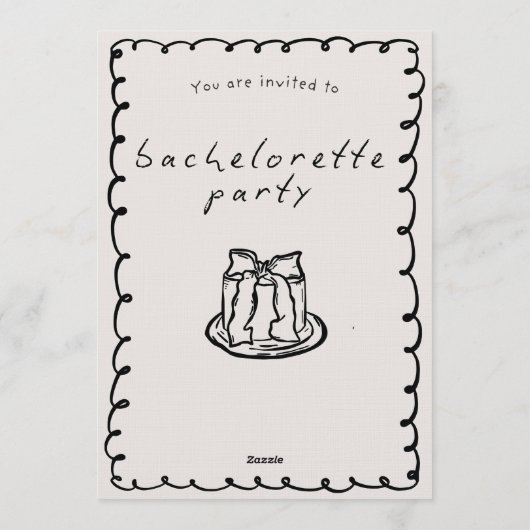 Chic Modern Bachelorette Party Invitation for Brid 招待状 (裏面)