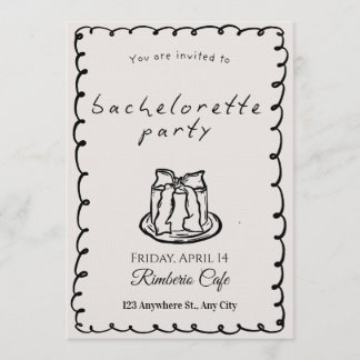 Chic Modern Bachelorette Party Invitation for Brid 招待状