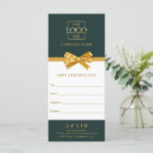Chic Modern Business Gift Certificate with Logo (スタンド正面)