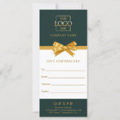 Chic Modern Business Gift Certificate with Logo (正面)