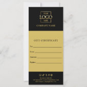 Chic Modern Business Gift Certificate with Logo (正面)