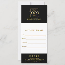 Chic Modern Business Gift Certificate with Logo