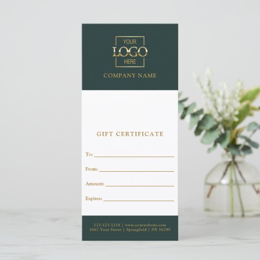 Chic Modern Business Personalized Gift Certificate (スタンド正面)