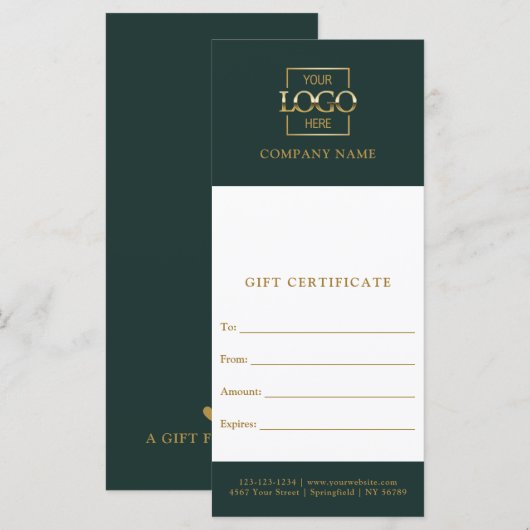 Chic Modern Business Personalized Gift Certificate (正面/裏面)