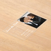 Chic Modern Calendar Photo Save The Date  アクリル招待状 (レイダウン)