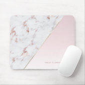 Chic Modern Chic Rose Gold Marble and Pink Custom マウスパッド (マウス)