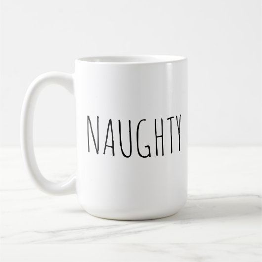 Chic Modern Farmhouse ‘Naughty’ Customizable Word  コーヒーマグカップ (左)
