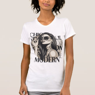 Chic Modern Fashion Silhouette Illustration Tシャツ
