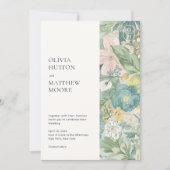 Chic Modern Floral Watercolor Wedding Invitation 招待状 (正面)