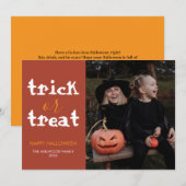 Chic & Modern Halloween Family Photo シーズンカード (正面/裏面)