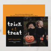 Chic & Modern Halloween Family Photo シーズンカード (正面/裏面)