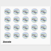 Chic Modern holographic pastel rainbow brand logo ラウンドシール (シート)