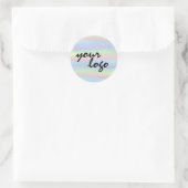 Chic Modern holographic pastel rainbow brand logo ラウンドシール (バッグ)