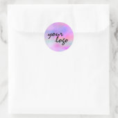 Chic Modern holographic pastel rainbow brand logo ラウンドシール (バッグ)