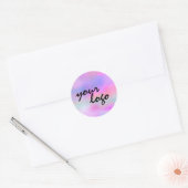 Chic Modern holographic pastel rainbow brand logo ラウンドシール (封筒)
