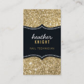 CHIC modern luxury glam glitter black gold 名刺 (正面)