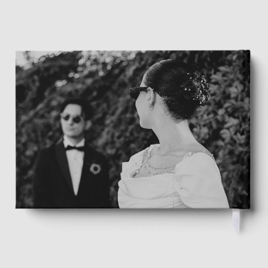 Chic Modern Monogram Script Wedding ゲストブック (裏面)