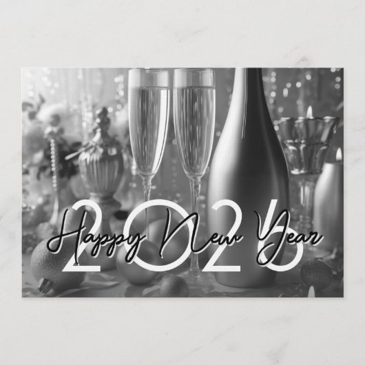 Chic Modern New Year's Eve Party 招待状 (正面)