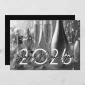 Chic Modern New Year's Eve Party 招待状 (正面/裏面)