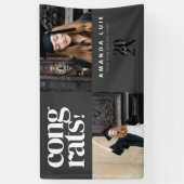 Chic Modern Photo Charcoal Graduation  横断幕 (縦)