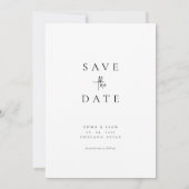 Chic Modern Photo Wedding Save The Date Card セーブザデート (裏面)