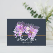Chic Modern Purple Crocus Bridal Shower Thank You サンキューカード (スタンド正面)