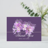 Chic Modern Purple Crocus Bridal Shower Thank You サンキューカード (スタンド正面)