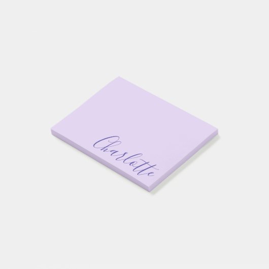 Chic Modern Purple Script Fully Customizable ポストイット (アングル)