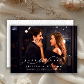 Chic Modern Script Full Photo Wedding  セーブザデート