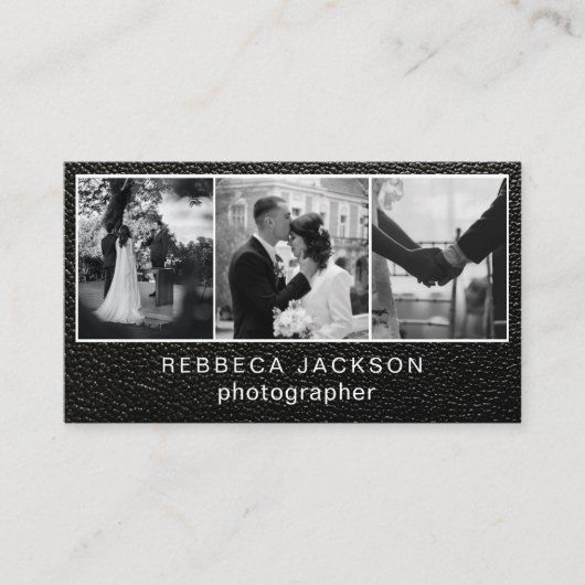 Chic Modern Script Typography Simple Photographer 名刺 (正面)