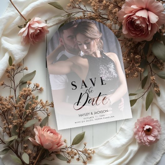 Chic Modern Transparency Wedding Photo Script アクリル招待状