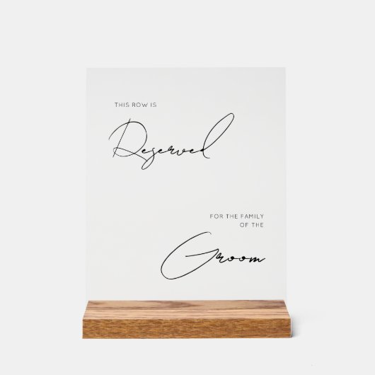 Chic modern wedding reserved acrylic  アクリルサイン (正面)
