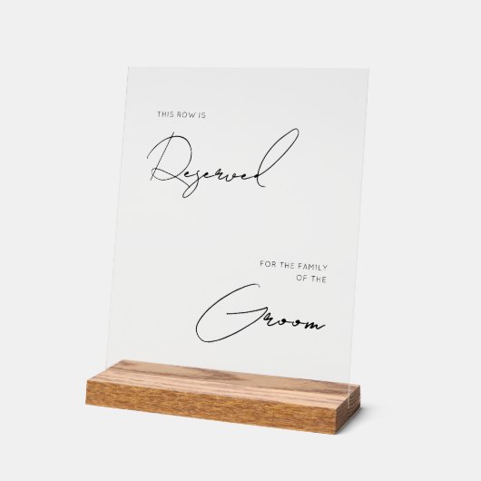 Chic modern wedding reserved acrylic  アクリルサイン (傾斜)