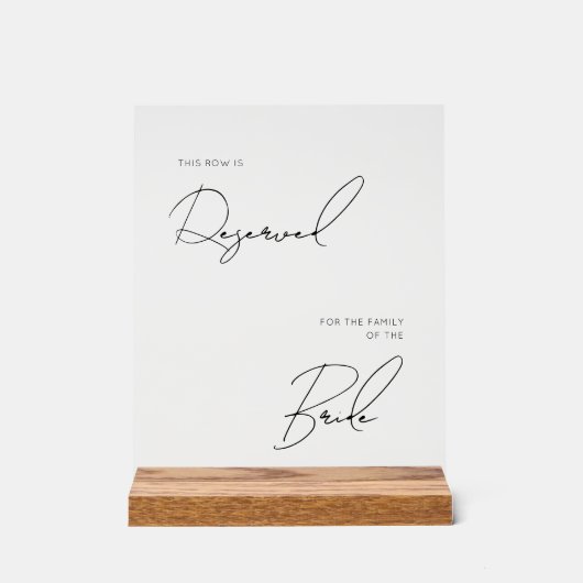 Chic modern wedding reserved acrylic  アクリルサイン (正面)