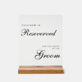 Chic Modern Wedding Reserved Sign アクリルサイン (正面)