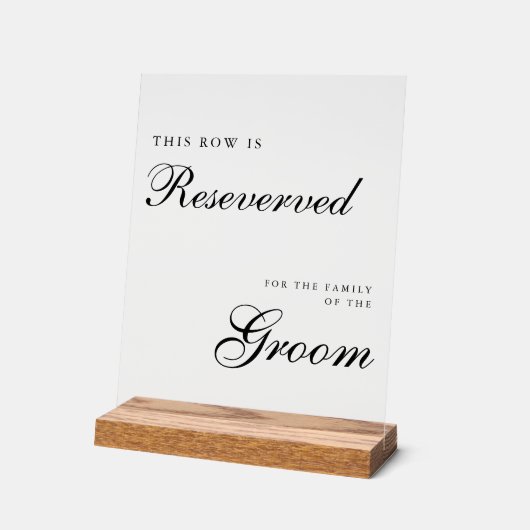 Chic Modern Wedding Reserved Sign アクリルサイン (傾斜)