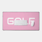 Chic Modern White GOLF Text Light Pink Background デスクマット (キーボード&マウス)