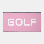 Chic Modern White GOLF Text Light Pink Background デスクマット (正面)