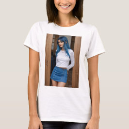 Chic Moderno: Elegancia en Azul Tシャツ