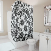 Chic Monochrome Floral Luxury Pattern (1) シャワーカーテン (インサイチュ)