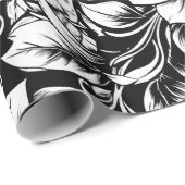 Chic Monochrome Floral Luxury Pattern (1) ラッピングペーパー (ロールコーナー)
