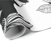 Chic Monochrome Floral Luxury Pattern (4) ラッピングペーパー (ロールコーナー)