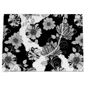 Chic Monochrome Floral Luxury Pattern (4) ラージペーパーバッグ (正面)