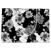 Chic Monochrome Floral Luxury Pattern (4) ラージペーパーバッグ (裏面)